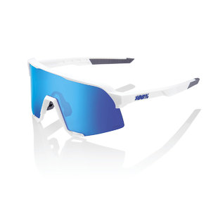 100% S3 Sport Zonnebril Mat Wit met HiPER Blue Multilayer Mirror Lens