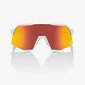 100% S3 Sport Zonnebril Wit met HiPER Red Multilayer Mirror Lens