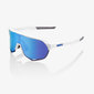 100% S2 Sport Zonnebril Mat Wit met HiPER Blue Multilayer Mirror Lens