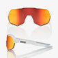 100% S2 Sport Zonnebril Wit met HiPER Red Multilayer Mirror Lens