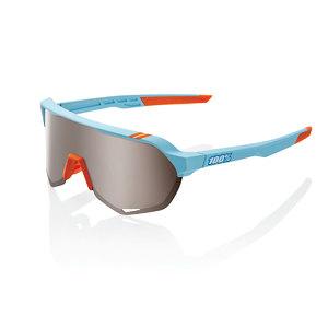 100% S2 Sport Zonnebril Lichtblauw/Oranje met HiPER Silver Mirror Lens