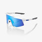 100% Speedcraft Sport Zonnebril Mat Wit met HiPER Blue Multilayer Mirror Le