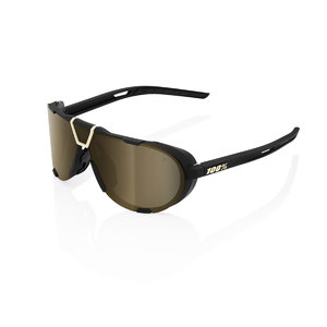 100% Westcraft Sport Zonnebril Zwart met Soft Gold Mirror Lens