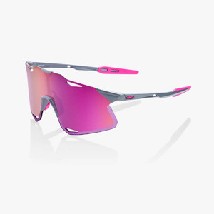 100% Hypercraft Sport Zonnebril Lichtgrijs Met Purple Multilayer Mirror Len