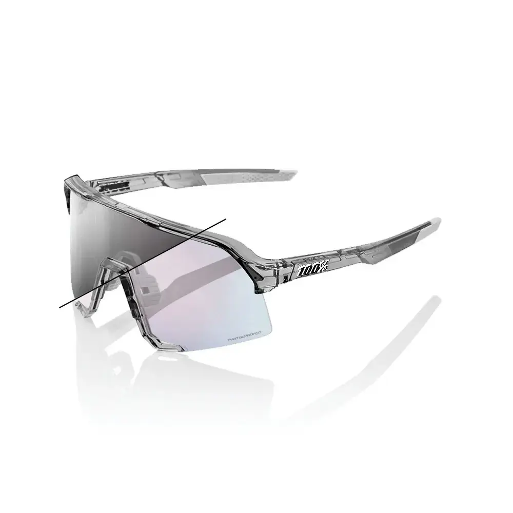 100% S3 Sport Zonnebril Trans/Grijs met Rose Gold Mirror Photochromic Lens