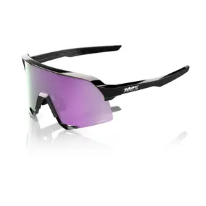 100% S3 Sport Zonnebril Zwart met HiPER Polarized Lavender Mirror Lens
