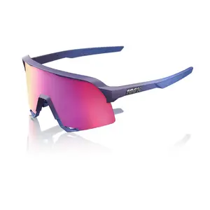 100% S3 Sport Zonnebril- Satin Storm Metallic met Purple Mirror lens