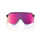 100% S3 Sport Zonnebril- Satin Storm Metallic met Purple Mirror lens