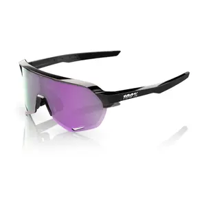 100% S2 Sport Zonnebril  Zwart met HiPER Polarized Lavender Mirror Lens