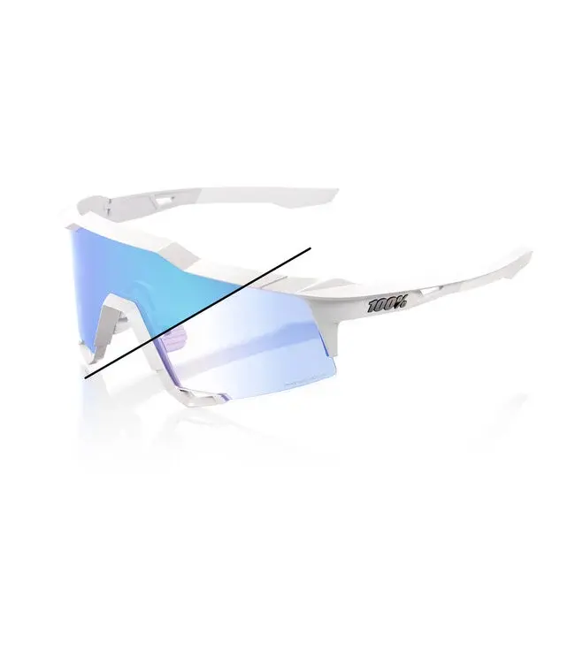 100% Speedcraft Sport Zonnebril Wit met Blue Mirror Photochromic Lens