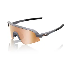 100% Slendale SL Sport Zonnebril Soft Tact Grijs met HiPER Copper Mirror