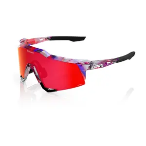 100% Speedcraft SL Sport Zonnebril FDJ Rood/Blauw met HiPER Fire Red Mirror
