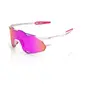 100% Hypercraft XS Sport Zonnebril Wit/Roze met HiPER Vital Pink Mirror