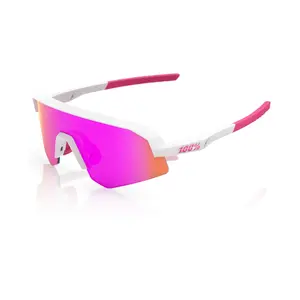 100% Slendale Youth Sport Zonnebril Wit/Roze met HiPER Vital Pink Mirror