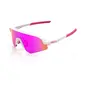 100% Slendale Youth Sport Zonnebril Wit/Roze met HiPER Vital Pink Mirror