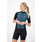 Megmeister Autumn Leaves Fietsshirt Korte Mouwen Blauw Dames