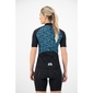 Megmeister Autumn Leaves Fietsshirt Korte Mouwen Blauw Dames
