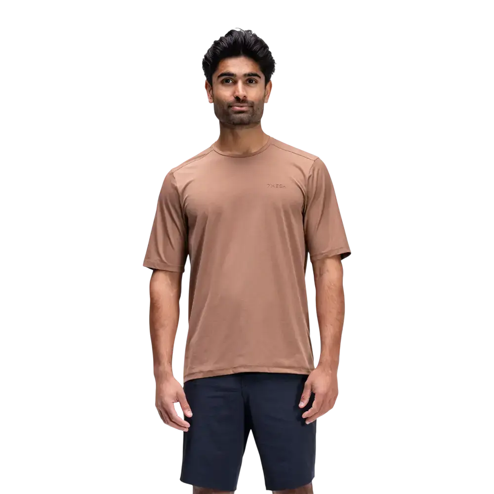 7MESH Atlas Gravel Fietsshirt Korte Mouwen Donkerbruin Heren