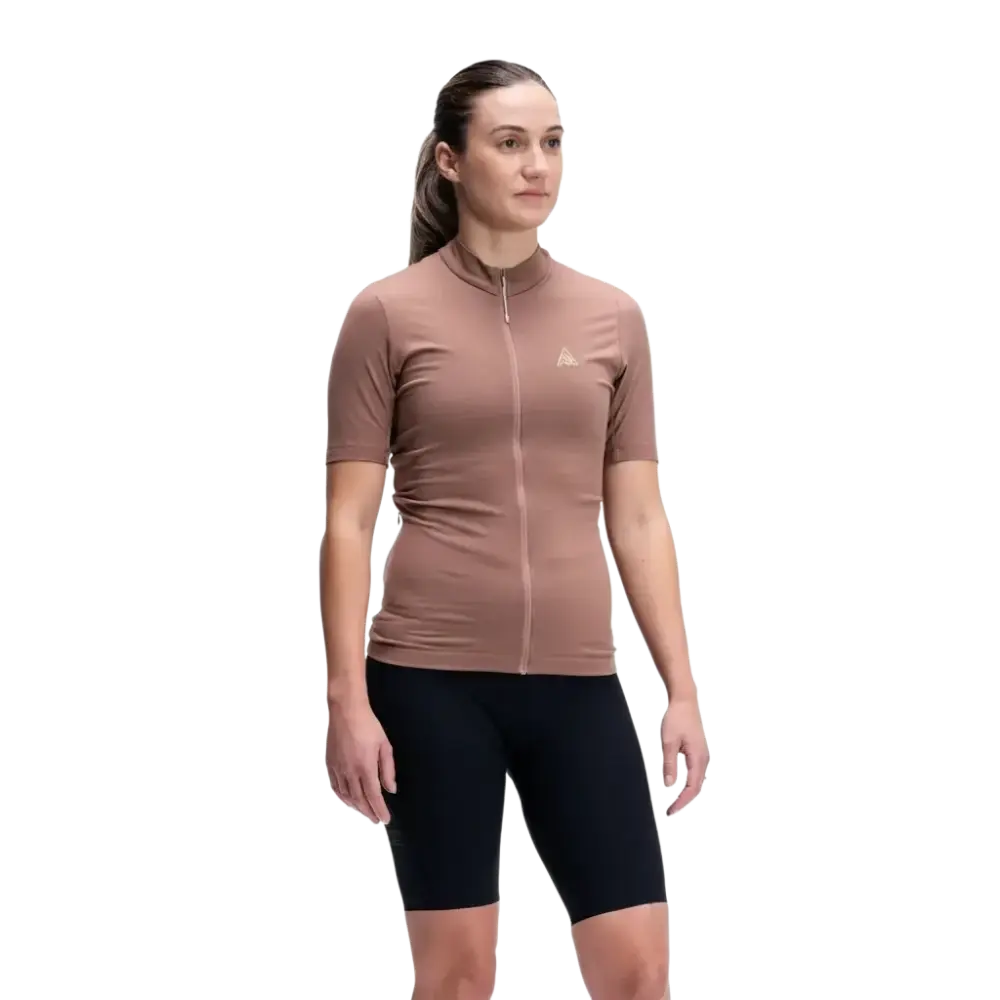 7MESH Ashlu Merino Fietsshirt Korte Mouwen Bruin Dames