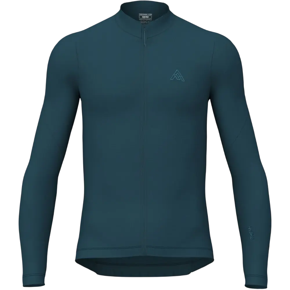 7MESH Ashlu Merino Fietsshirt Lange Mouwen Blauw Heren