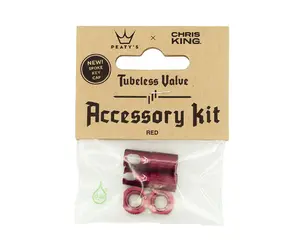 Peaty's Chris King MK2 Tubeless Ventielen Accessory Kit Rood