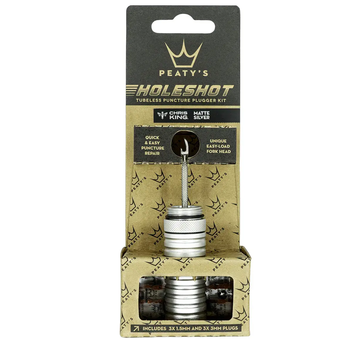 Peaty's Holeshot Tubeless Puncture Plugger Kit Zilver