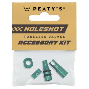 Peaty's Holeshot Fast Flow Tubeless Ventielen Accessory Kit Lichtgroen