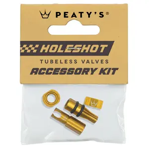 Peaty's Holeshot Fast Flow Tubeless Ventielen Accessory Kit Goud