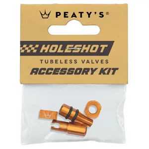Peaty's Holeshot Fast Flow Tubeless Ventielen Accessory Kit Oranje
