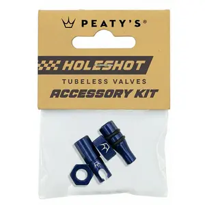 Peaty's Holeshot Fast Flow Tubeless Ventielen Accessory Kit Donkerblauw