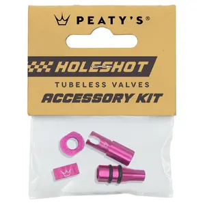 Peaty's Holeshot Fast Flow Tubeless Ventielen Accessory Kit Roze