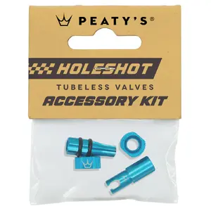 Peaty's Holeshot Fast Flow Tubeless Ventielen Accessory Kit Turquoise
