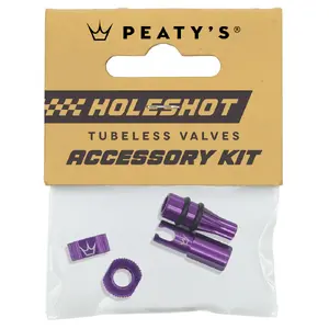 Peaty's Holeshot Fast Flow Tubeless Ventielen Accessory Kit Paars