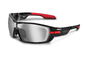 KOO OPEN Sport Zonnebril Zwart/Rood Smoke Mirror Lens