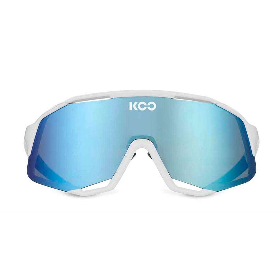 KOO DEMOS Sport Zonnebril Wit/Turqoise met Turqoise Lens