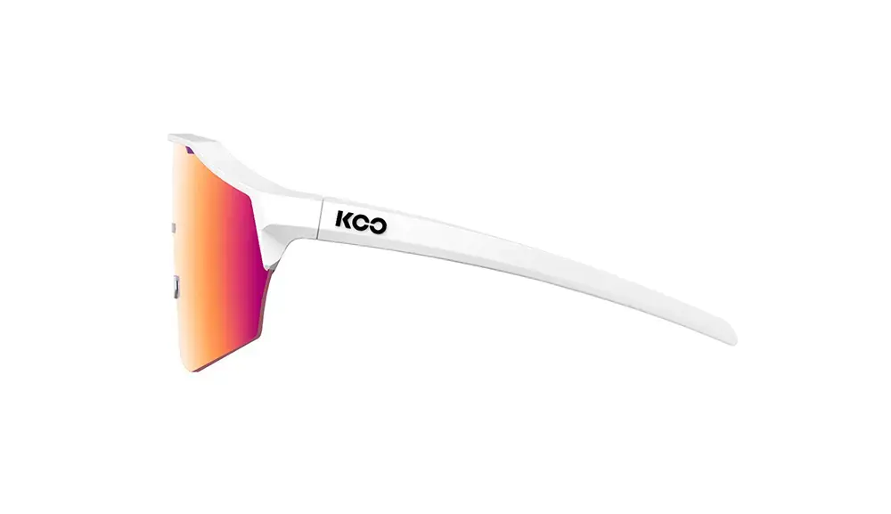 KOO ALIBI Sport Zonnebril Mat Wit met Photochromic Fuchsia Mirror Lens
