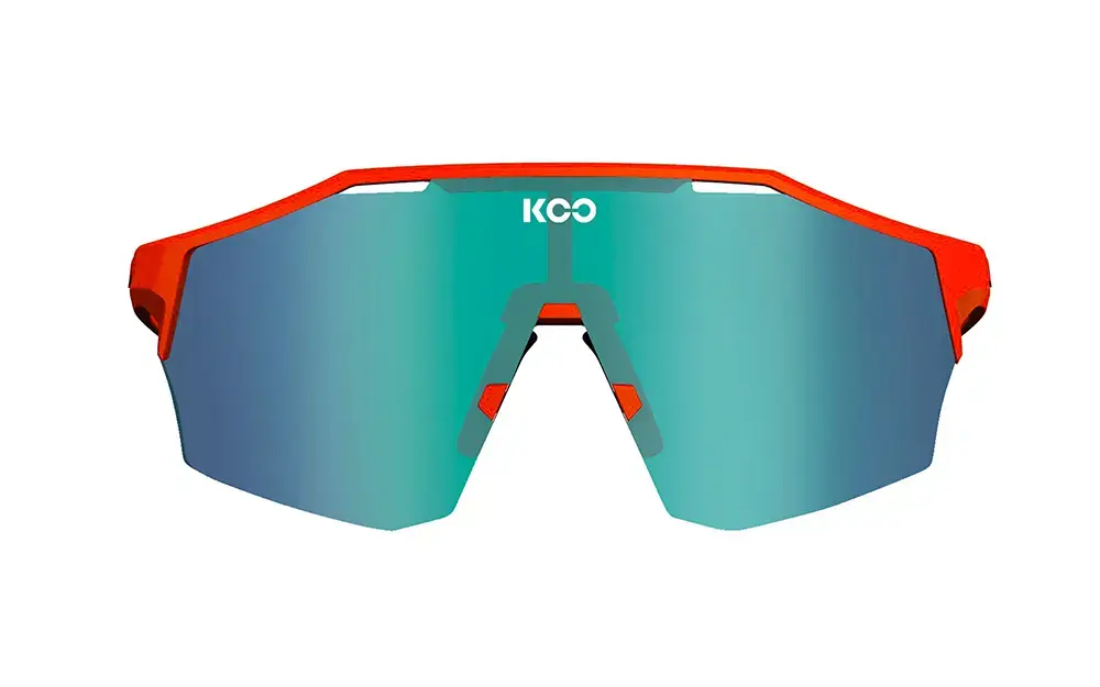 KOO ALIBI Sport Zonnebril Mat Oranje met Green Mirror Lens