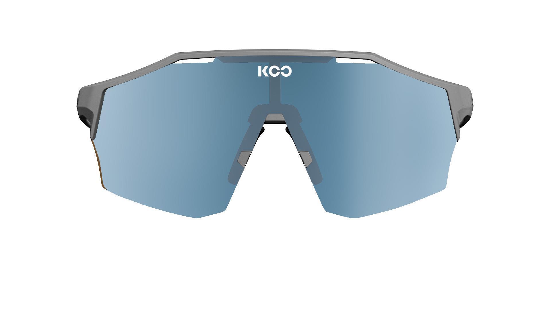 KOO ALIBI Sport Zonnebril Mat Grijs met Turquoise Mirror Lens
