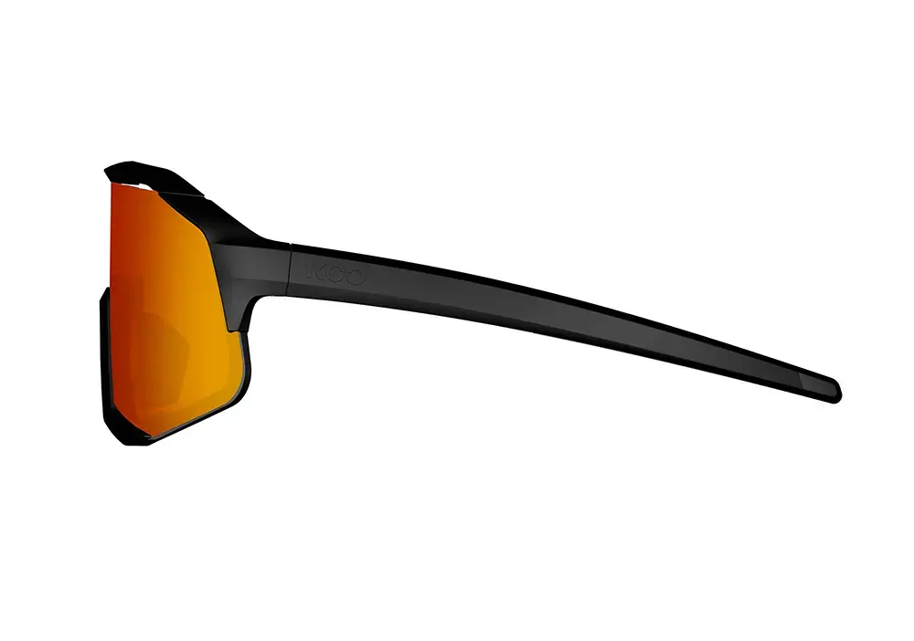 KOO DEMOS Sport Zonnebril Mat Zwart met Red Mirror Lens