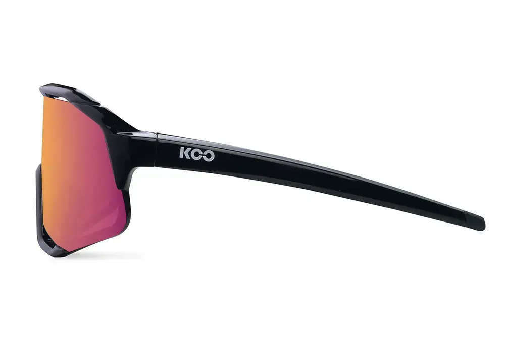 KOO DEMOS Sport Zonnebril Zwart met Photochromic Fuchsia Mirror Lens