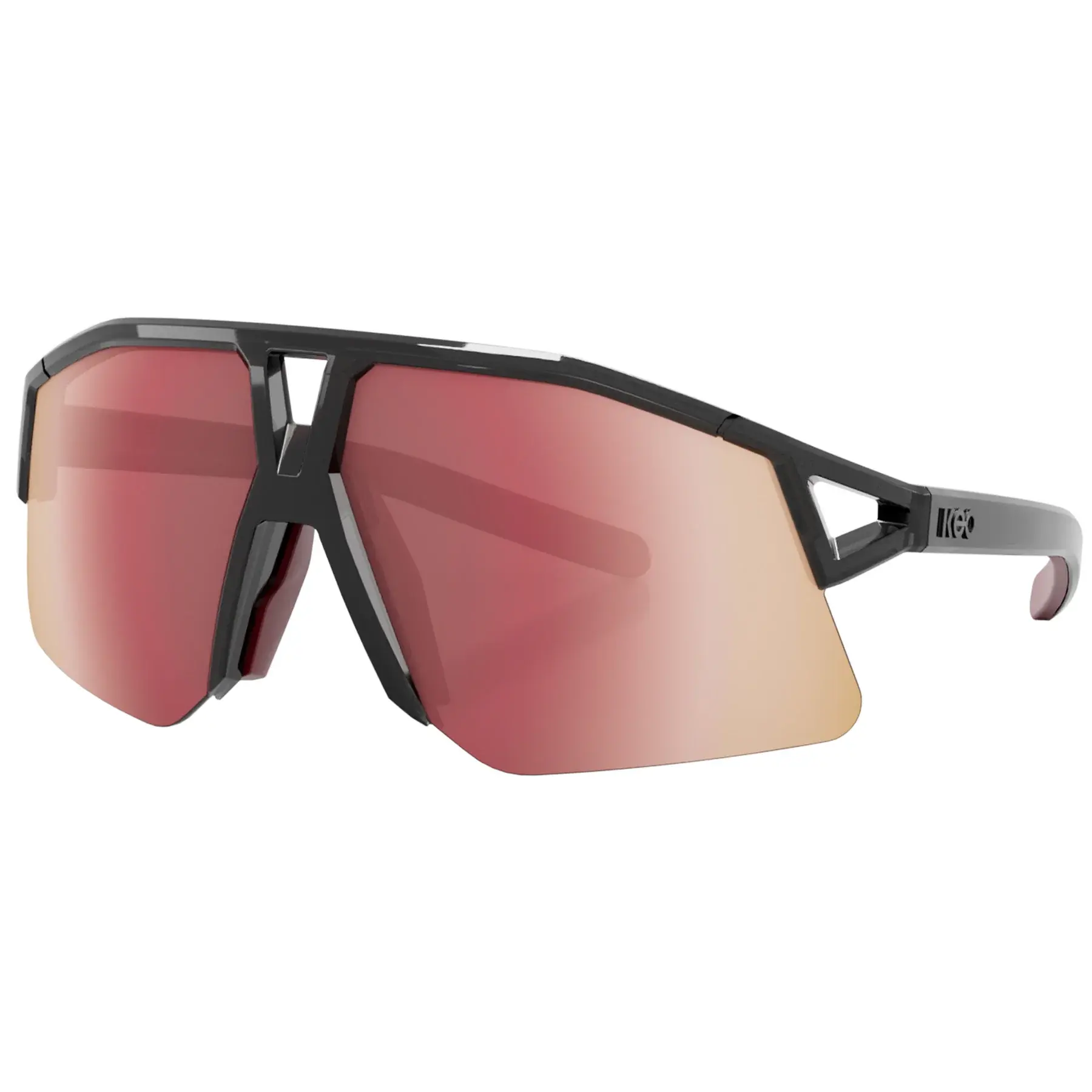 KOO Hype Strade Bianchi Sport Zonnebril Zwart met Siena Red Mirror Lens
