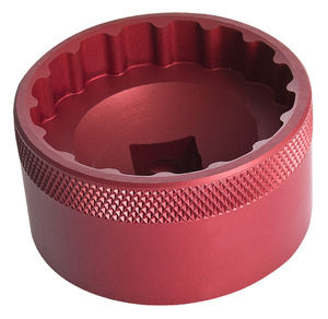 Unior Tretlager Stecknuss Megaevo – Für Externe Tretlager, 1/2" Antrieb, CNC-gefräst, Rot Eloxiert