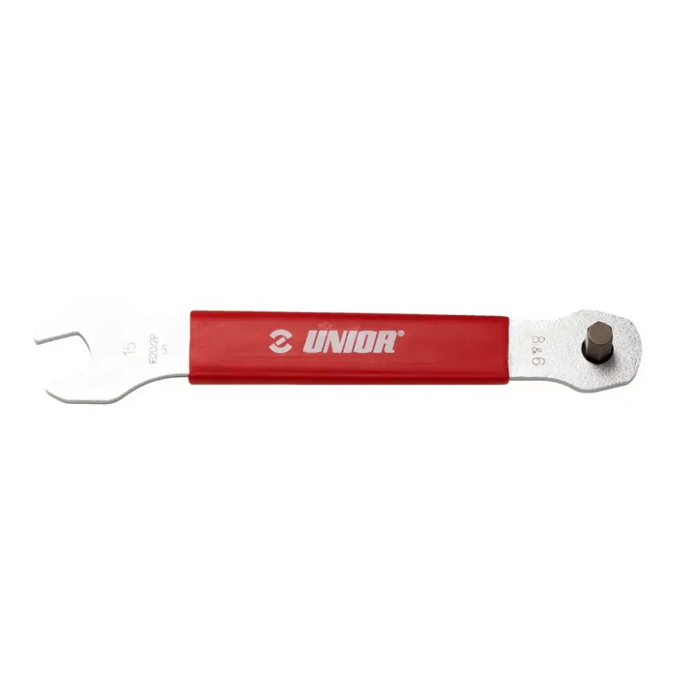 UNIOR 3 in 1 Pedaalsleutel 6/8/15mm Rood