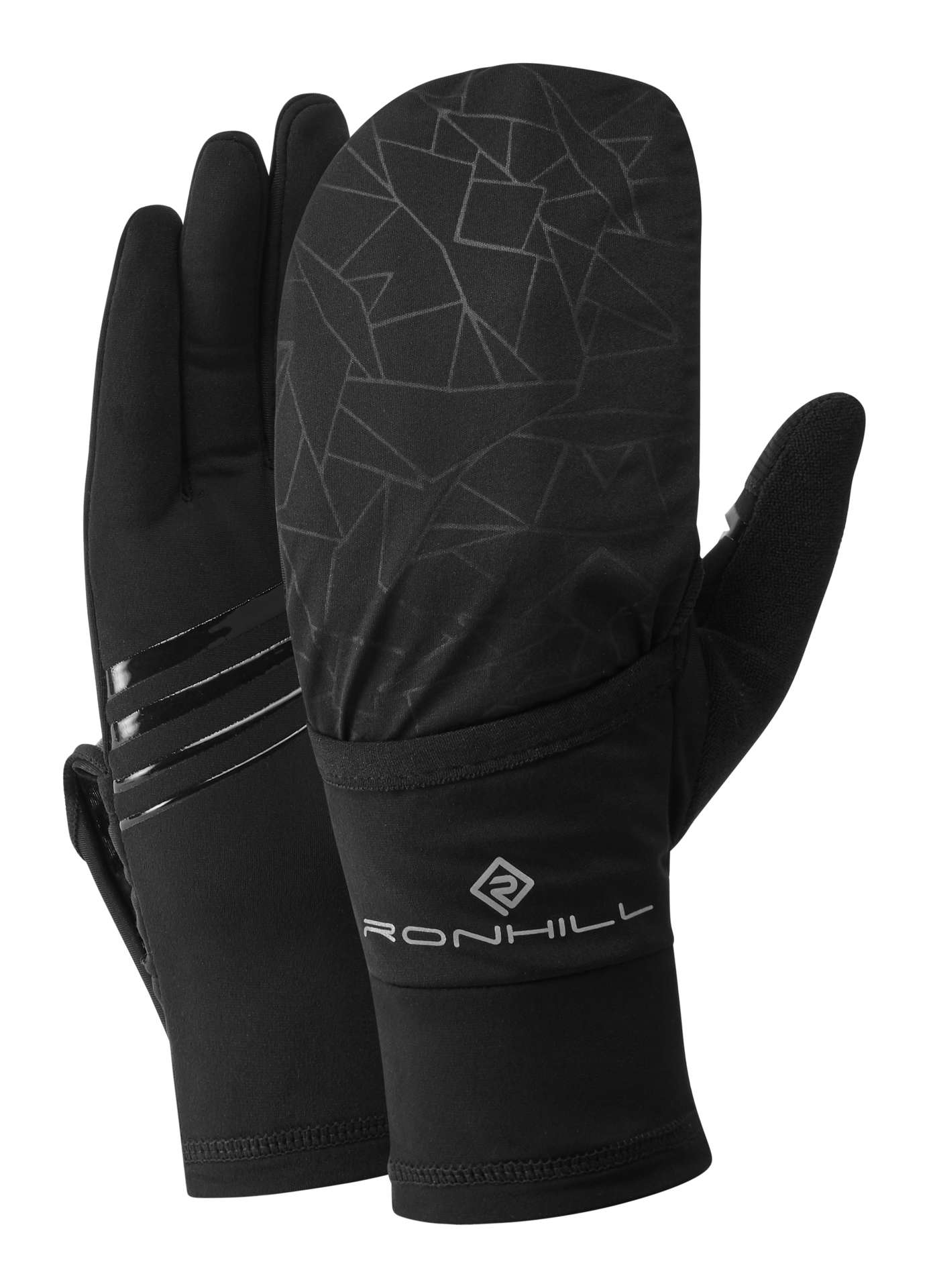 Ronhill Wind-Block Flip Hardloophandschoenen Zwart