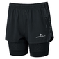 Ronhill Tech Marathon Twin Short Hardloopbroek Kort Zwart Dames