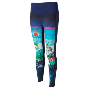 Ronhill Life Crop Tight Hardloopbroek Lang Blauw/Multi Dames