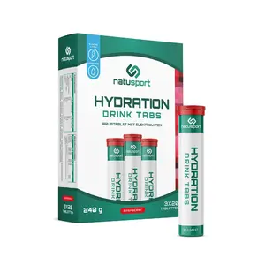 Natusport Hydration Drink Tabs Framboos 3 x 20 tabs THT 23-05-2025