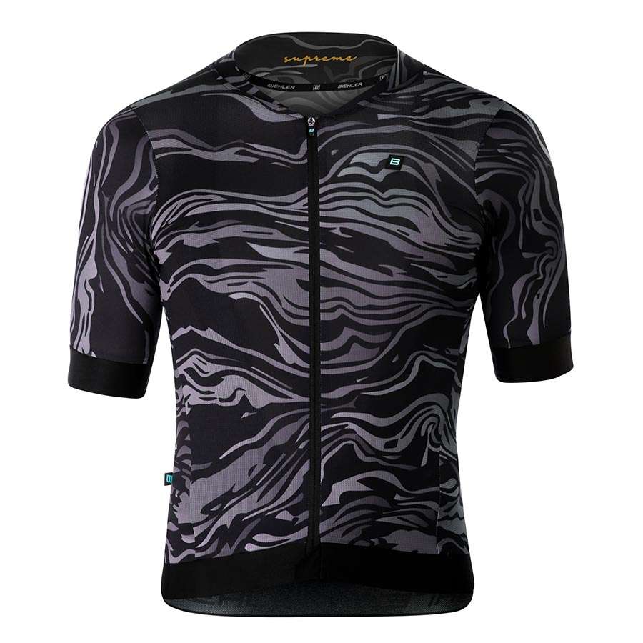Biehler Supreme Fietsshirt Korte Mouwen Grijs/Zwart Heren