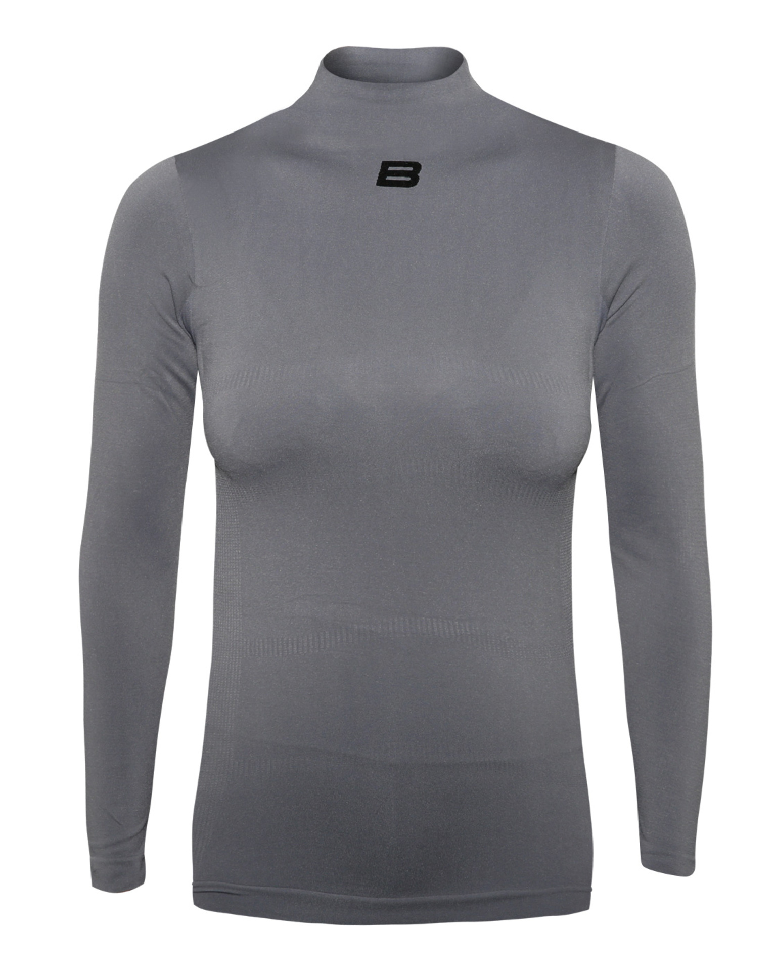 Biehler High Collar Seamless Ondershirt Lange Mouwen Grijs Dames
