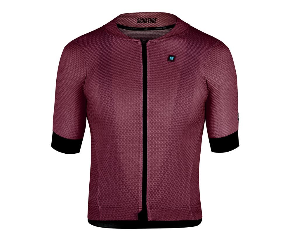 Biehler Signature³ Mesh Fietsshirt Korte Mouwen Donkerrood Heren